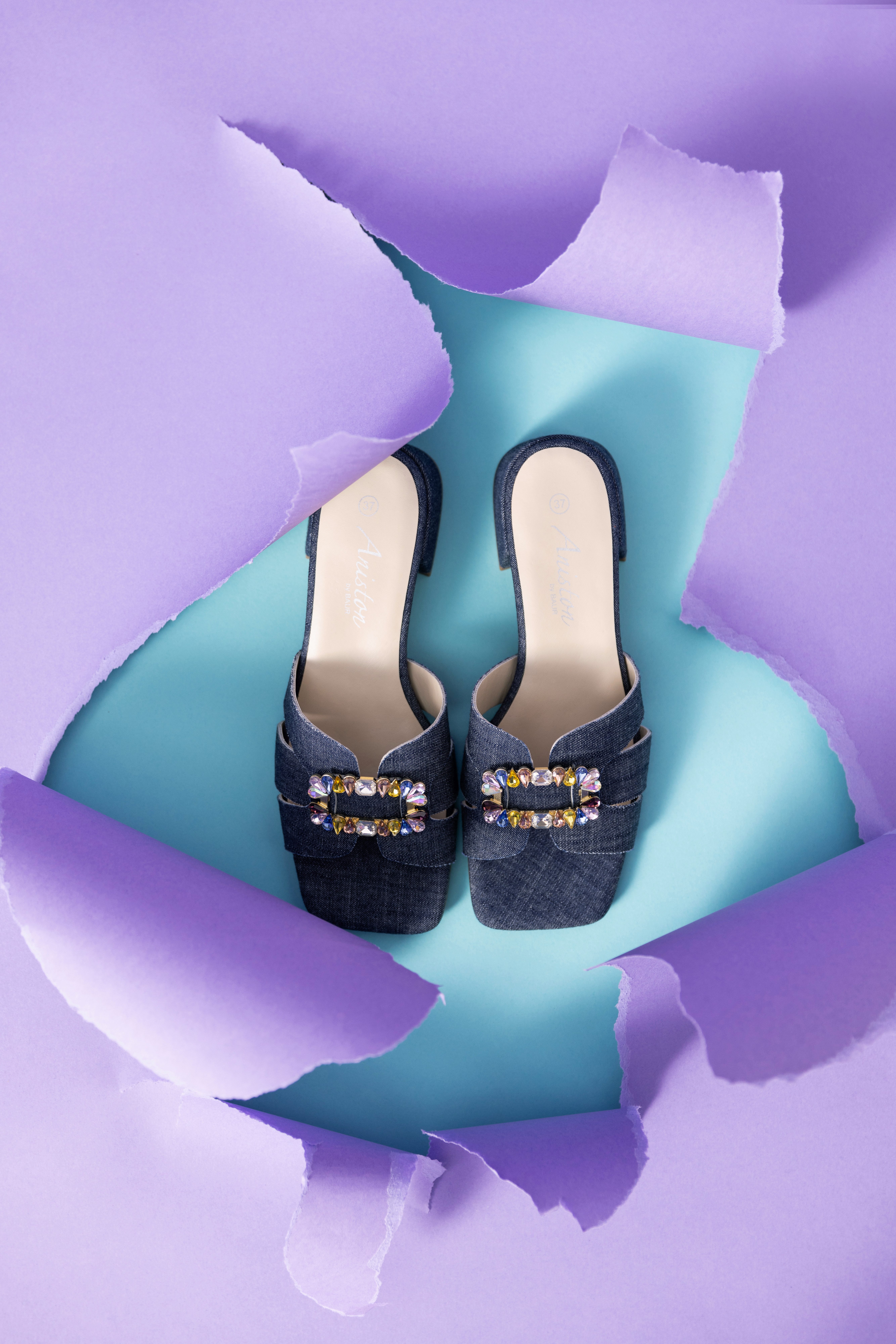 Aniston SHOES Pantolette, Sommerschuh, Festtagsschuh, Blockabsatz - NEUE KO günstig online kaufen