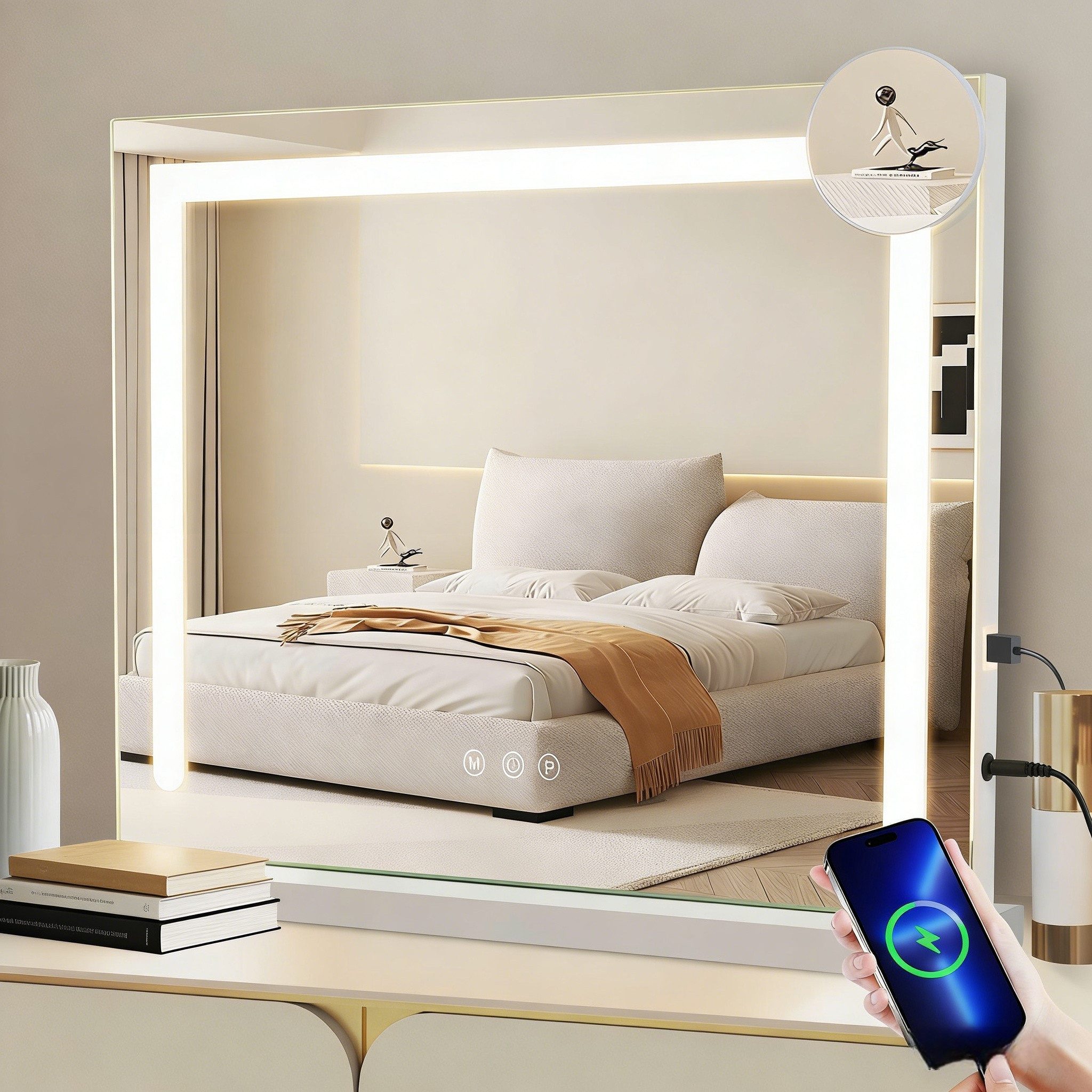 Nettlife Schminkspiegel LED-Beleuchtung Bluetooth 18 LEDs 3 Lichtmodi Holly günstig online kaufen