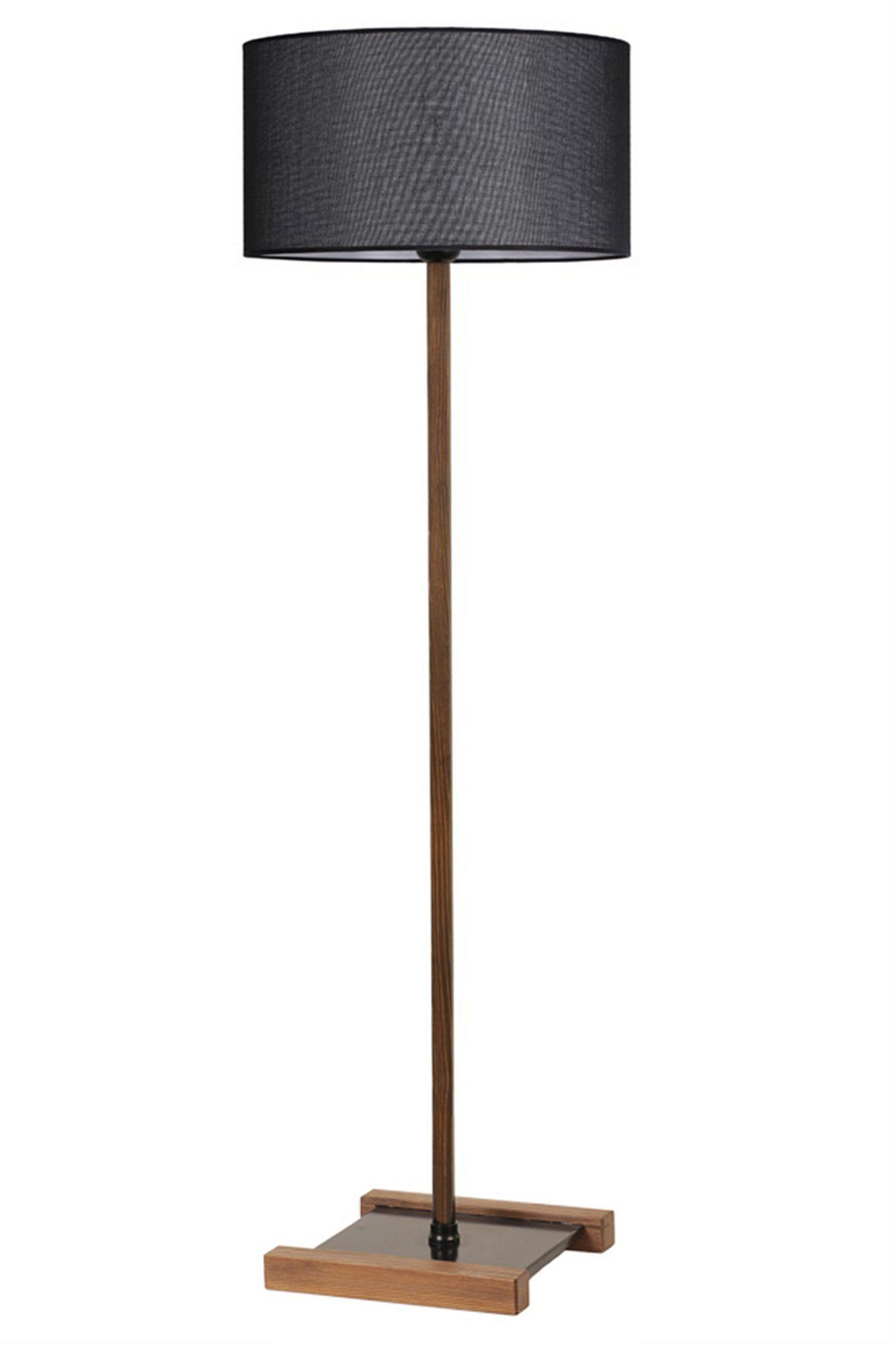 Opviq Stehlampe Lun,Schwarz, 25 x 25 cm, Tannenholzkörper
