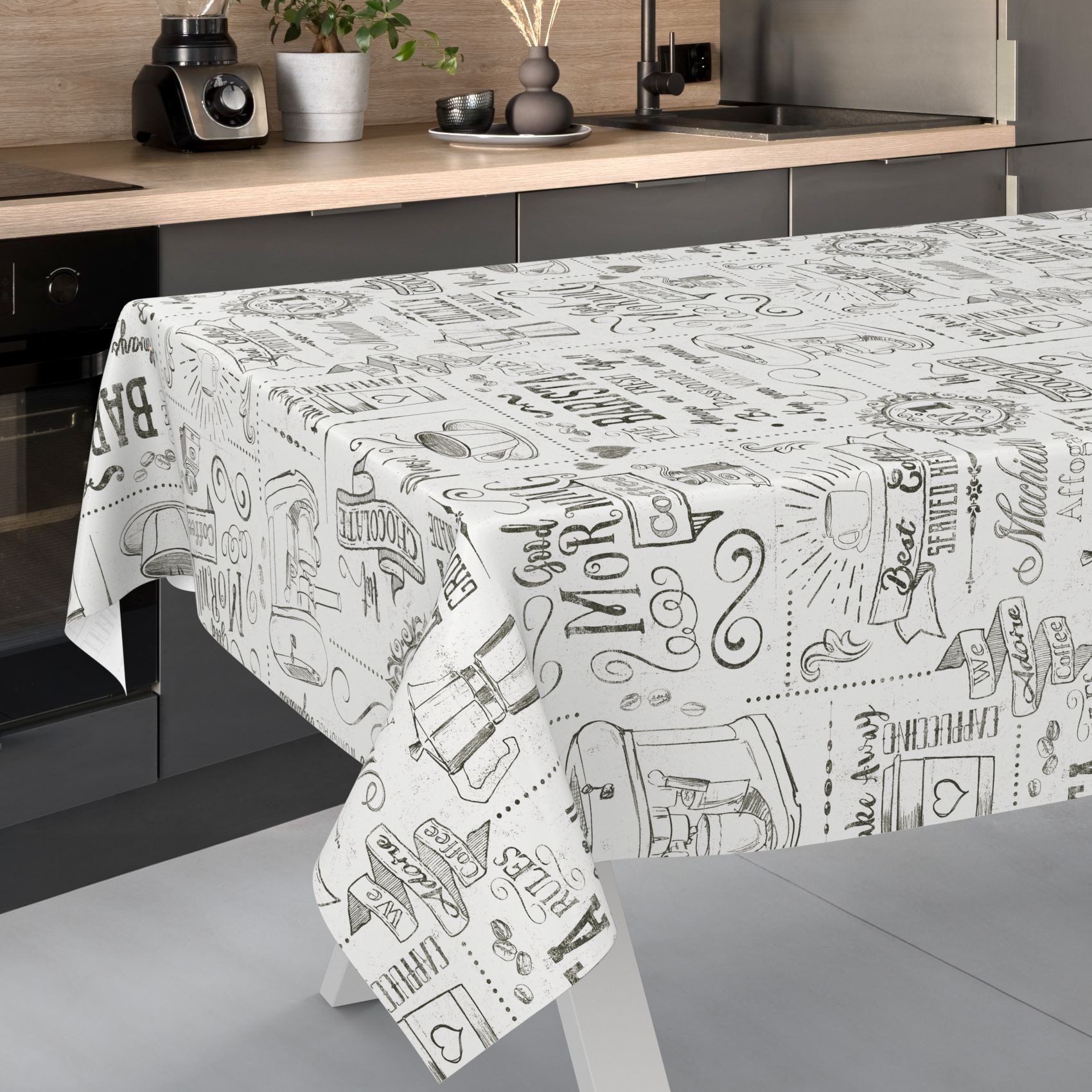 ANRO Tischdecke Wachstuch abwaschbar Barista Tischwäsche günstig online kaufen