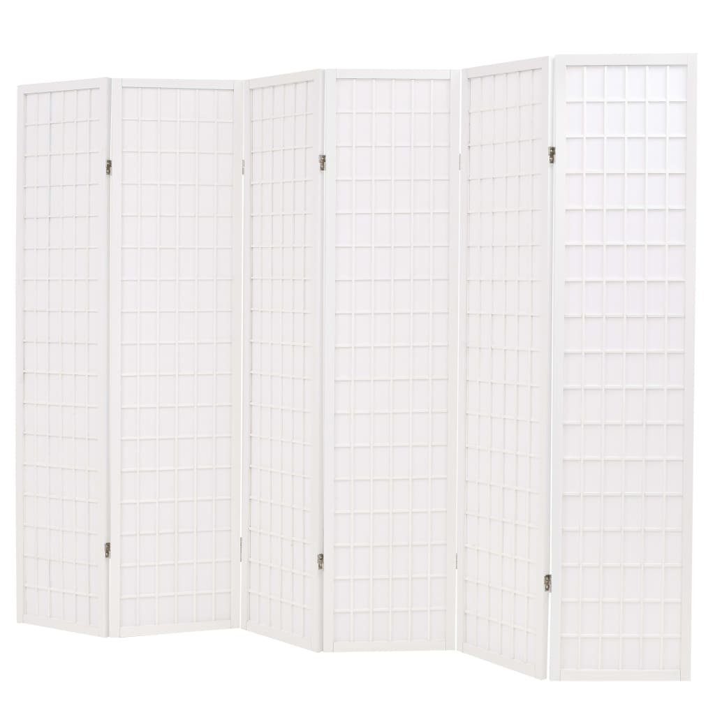 Klappbar 6-tlg. furnicato 170 cm x Raumteiler Stil 240 Japanischer Weiß