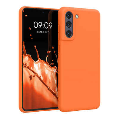 kwmobile Handyhülle Hülle für Samsung Galaxy S21 FE, Hülle Silikon - Soft Handyhülle - Handy Case Cover - Fruity Orange