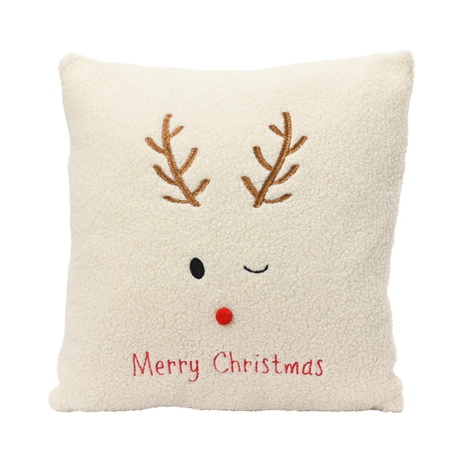 Kaemingk Dekokissen DASH, 45 x 45 cm, Weiß, Rot, Braun, Polyester, Kissenhü günstig online kaufen