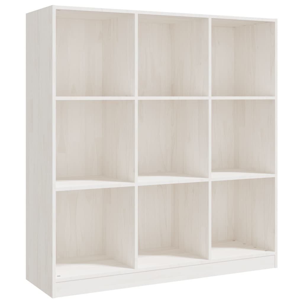 vidaXL Bücherregal Bücherregal/Raumteiler Weiß cm 1-tlg. Massivholz Kiefer, 104x33,5x110