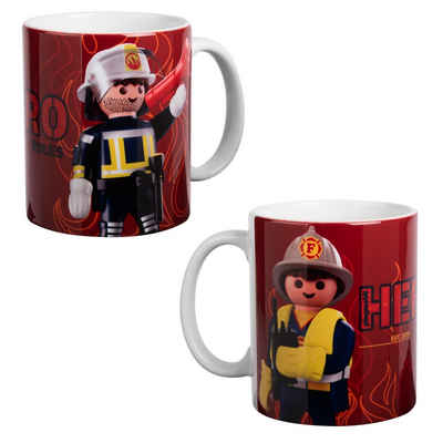United Labels® Tasse Playmobil Tasse - City Action Feuerwehr Kaffeetasse aus Keramik 320 ml, Keramik