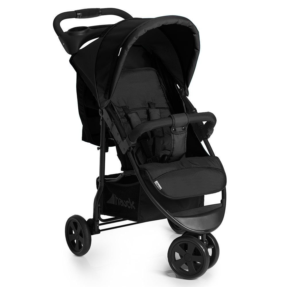 Hauck Kinder-Buggy Citi Neo II - Caviar Stone, Dreirad Sportwagen einhändig faltbar nur 7,5 kg mit Liegeposition