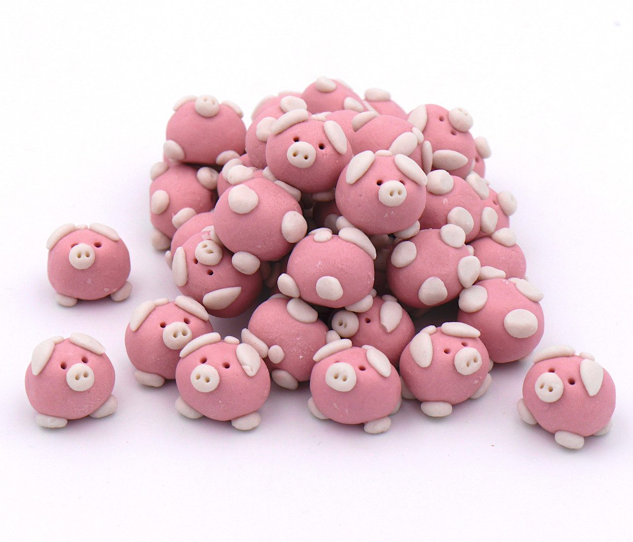 ROMBOL Denkspiele Spiel ERSATZFIGUREN - Ferkelspiel Schweinchen, Würfelspiel, Holzspiel