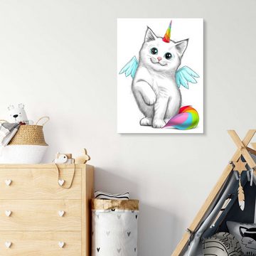 Posterlounge Acrylglasbild Nikita Korenkov, Einhorn-Katze, Kinderzimmer Illustration