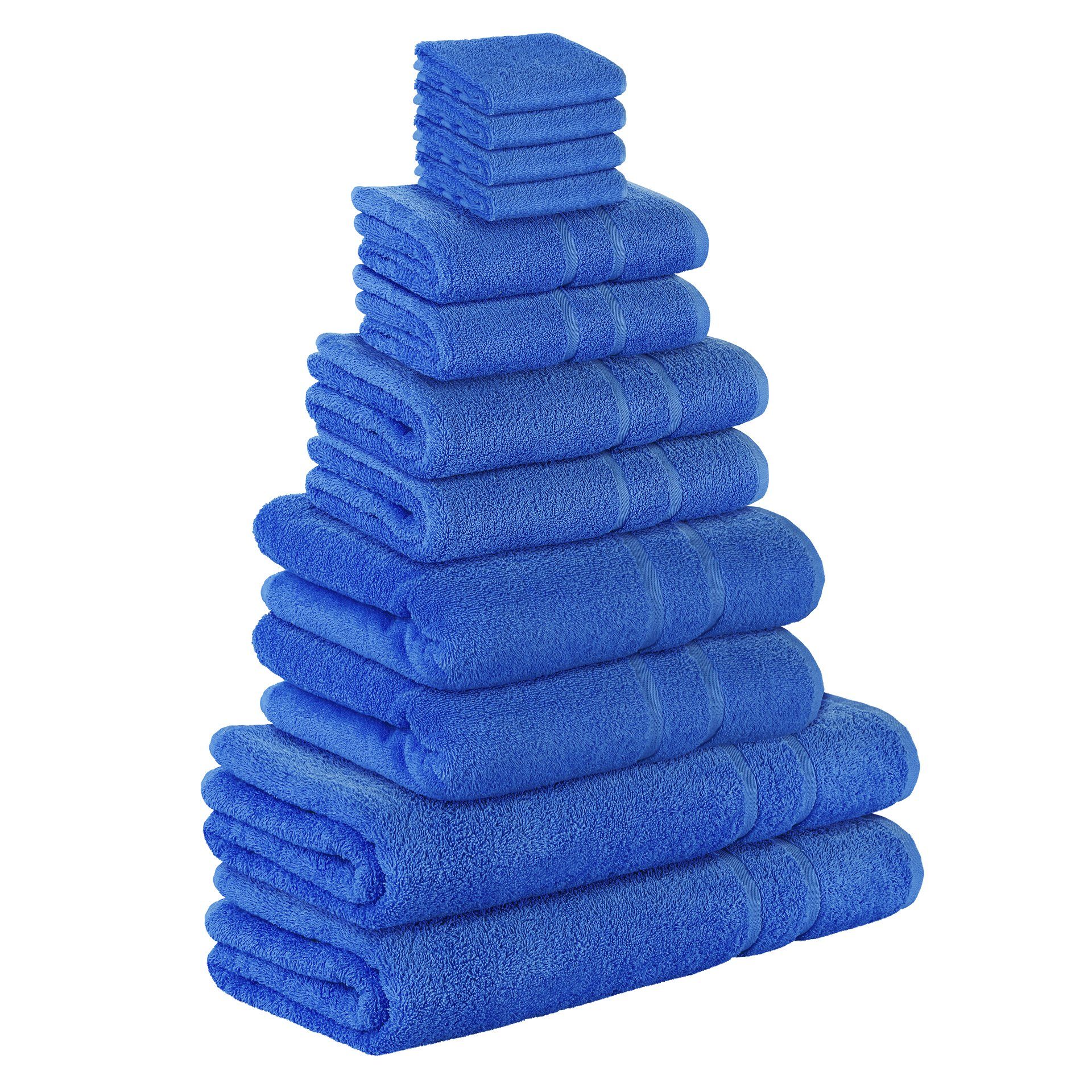 StickandShine Handtuch Set 4x 100% Baumwolle 2x Teilig) 2x Farben Handtücher in GSM 2x Frottee Badetücher verschiedenen Blau Baumwolle 500 Handtuch Pack, SET Duschtücher 500 (12 2x 100% Saunatücher GSM als Gästehandtuch 12er