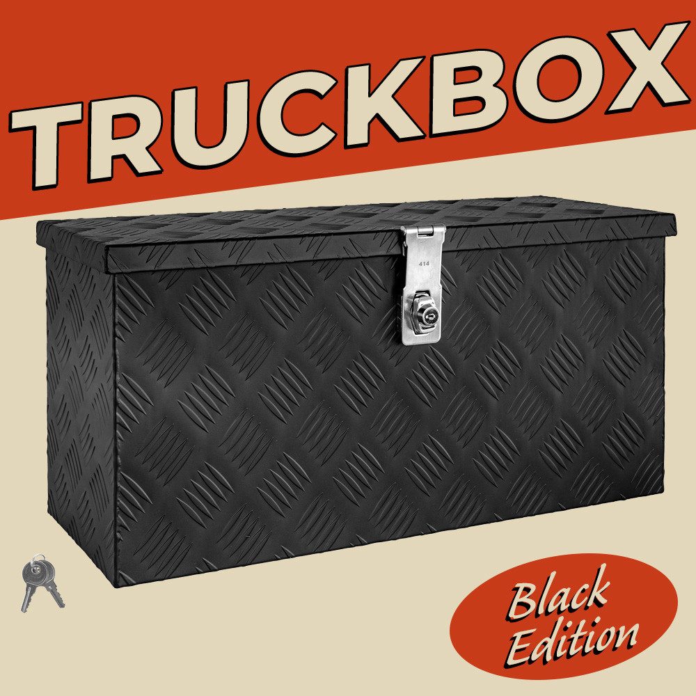 Anhänger-Deichselbox Truckbox Werkzeugbox Werkzeugkiste Anhängerbox Deichselbox Schwarz