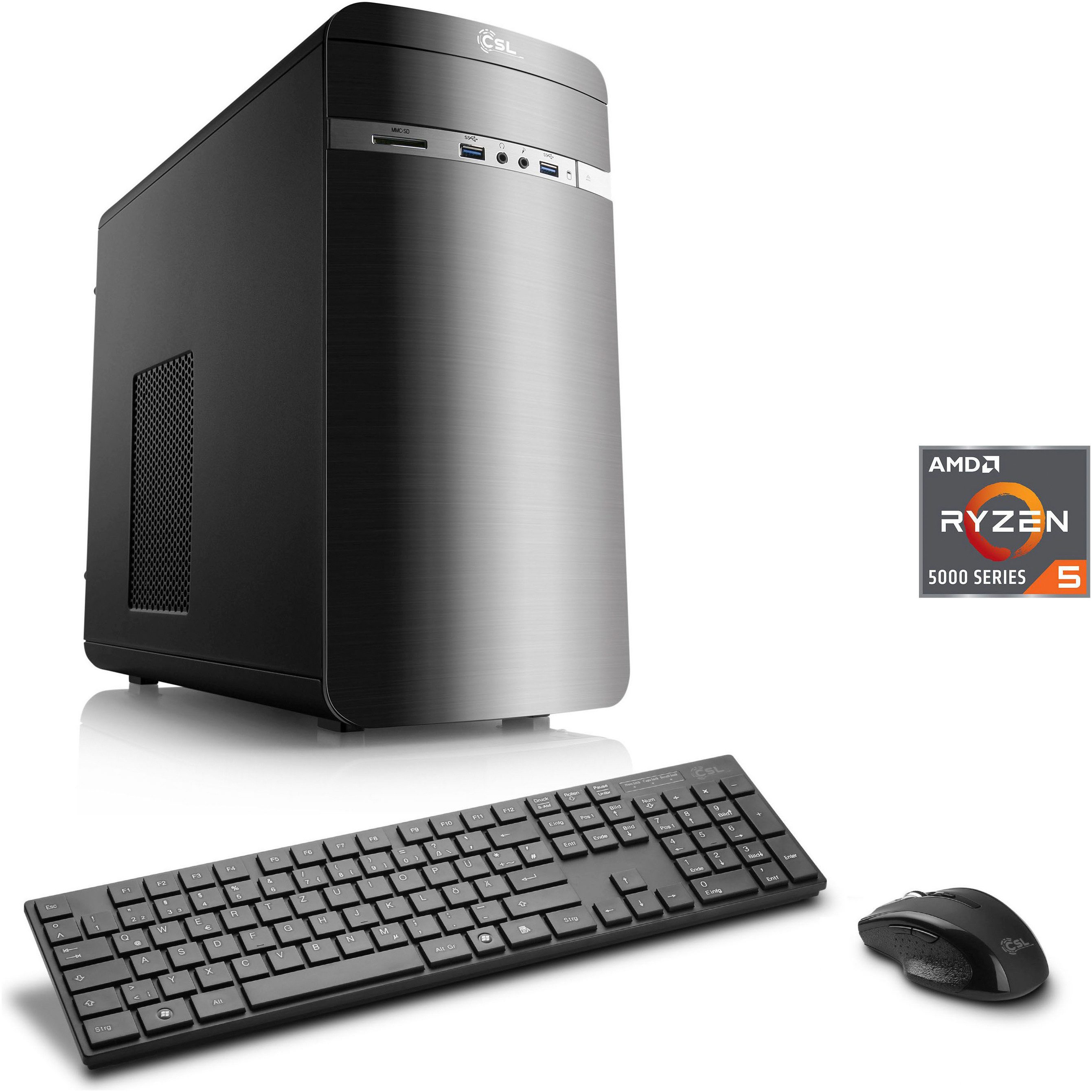CSL Sprint V28987 Gaming-PC (AMD Ryzen 5 5600G, AMD Radeon Graphics, 8 GB RAM, 500 GB SSD, Luftkühlung)