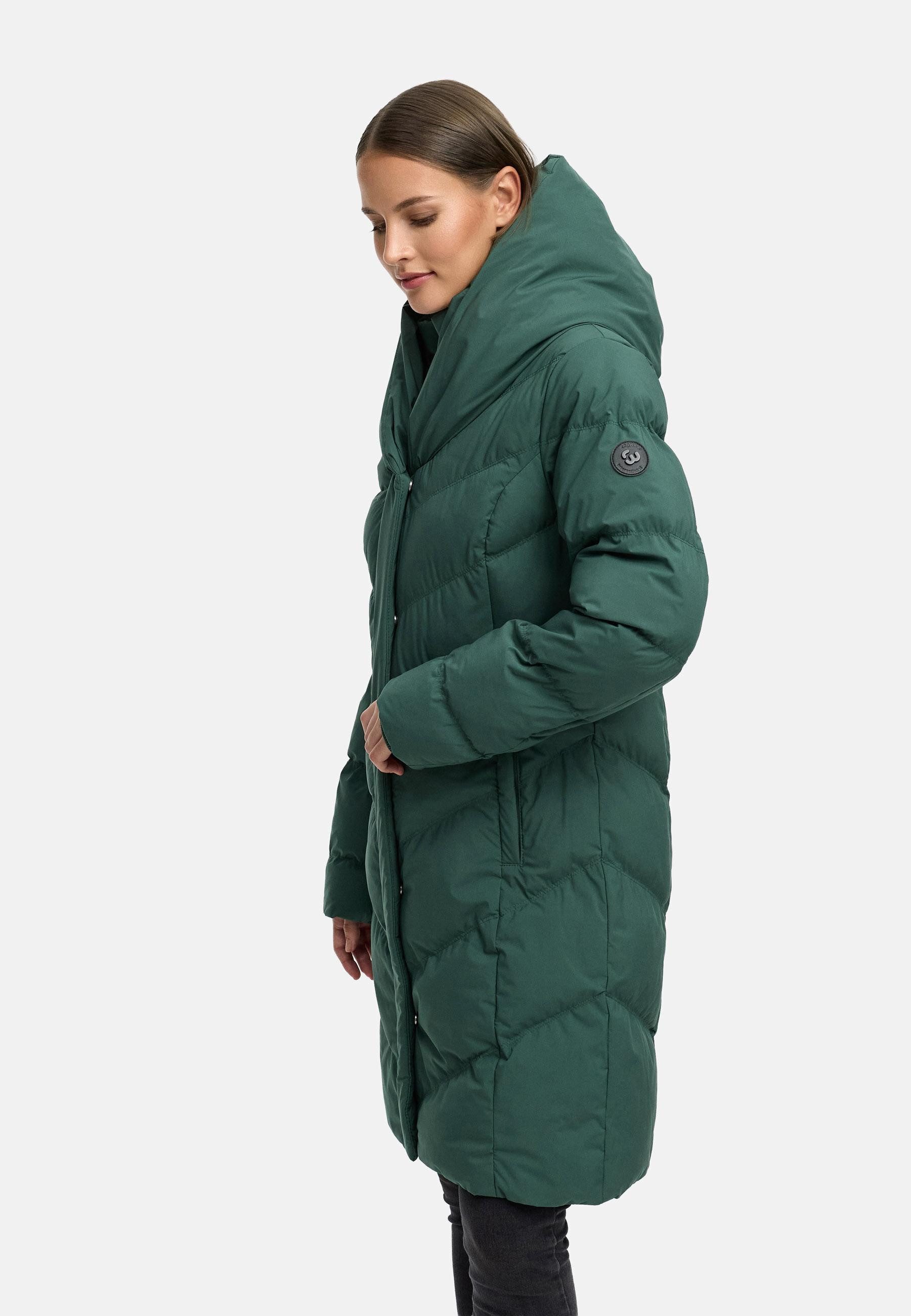 Ragwear Steppmantel Natalka Soft YOUMODO Warmer Wintermantel mit hohem Kragen und Kapuze