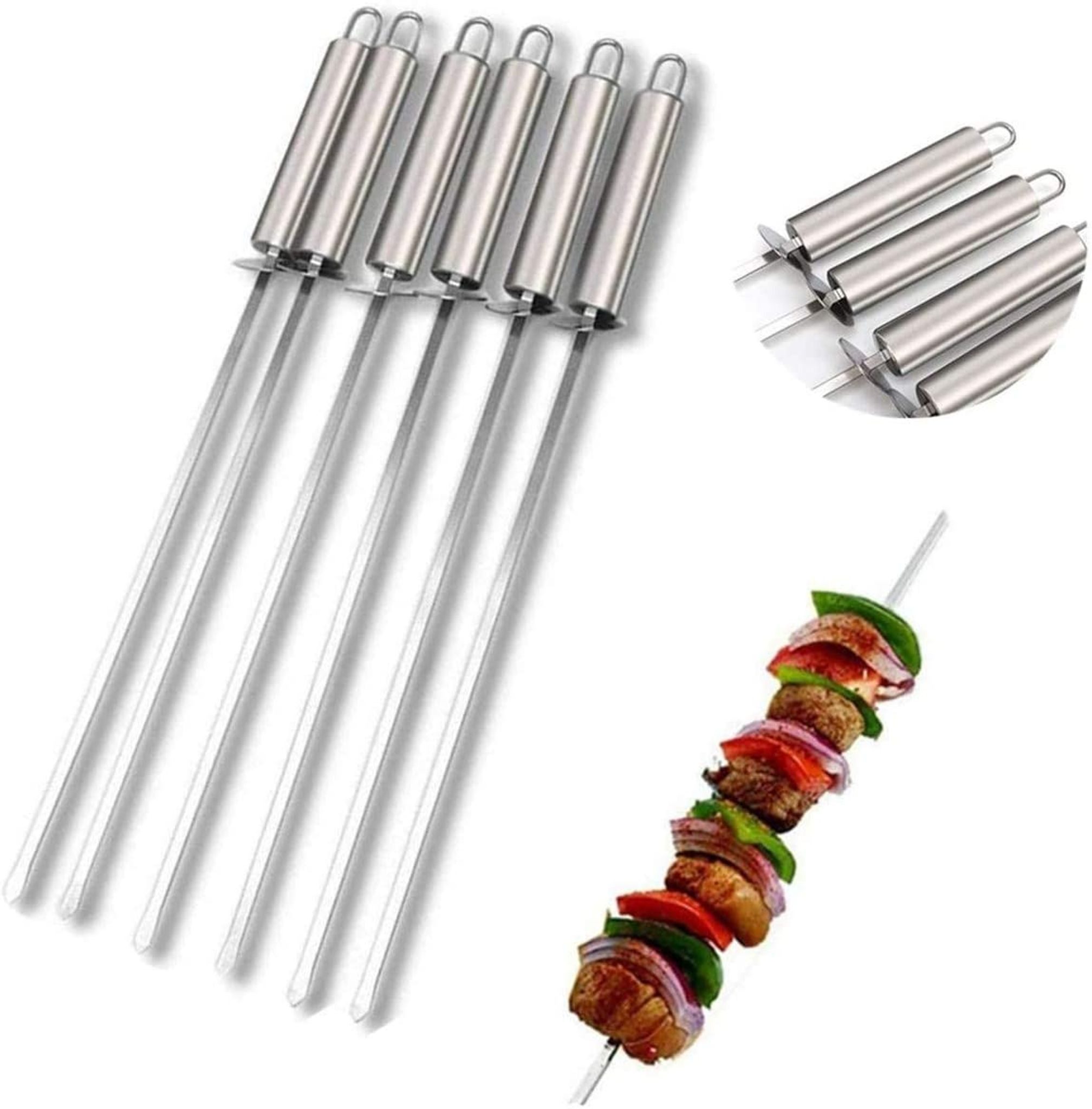 FELIXLEO Lagerfeuer-Grillspieß 24 Stück Schaschlikspieße Edelstahl Kabob Spieße 40cm (1-St)