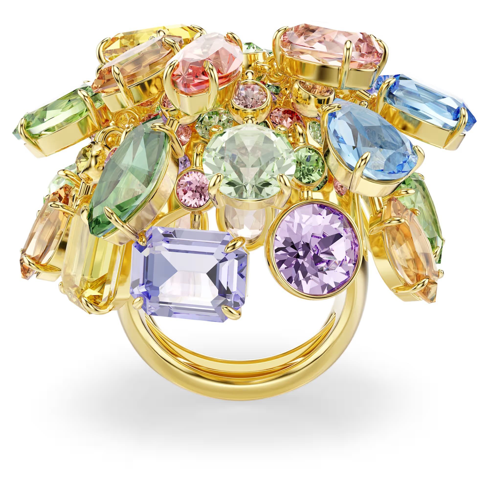 Swarovski Fingerring Swarovski Cocktailring Gema 5753503 goldplattiert mehrfarbig (kein Set, 1-tlg)