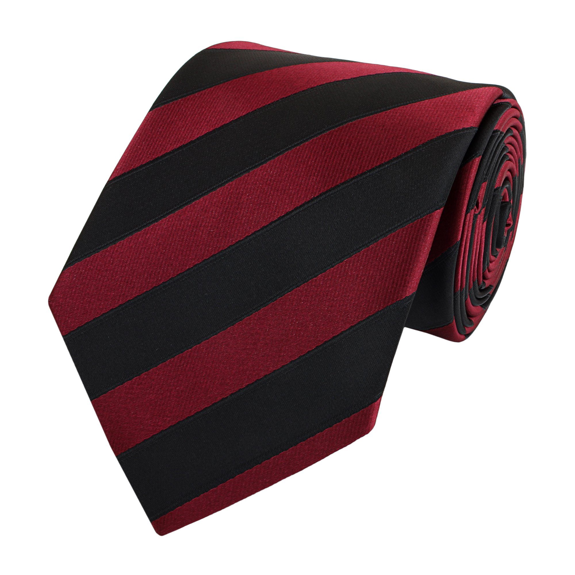 Fabio Farini Krawatte verschiedene Herren Krawatten - klassische Streifen Schlips in 8cm (ohne Box, Gestreift) Breit (8cm), Schwarz/Rot