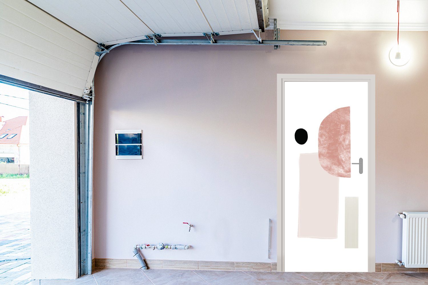 Türaufkleber, Pastell Abstrakt Matt, Tür, St), - cm für bedruckt, Design, - MuchoWow (1 Türtapete 75x205 Fototapete