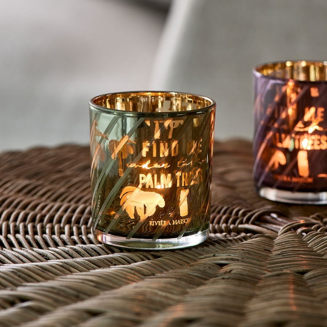 Rivièra Maison Teelichthalter RM Palm Tree Votive, Teelichthalter