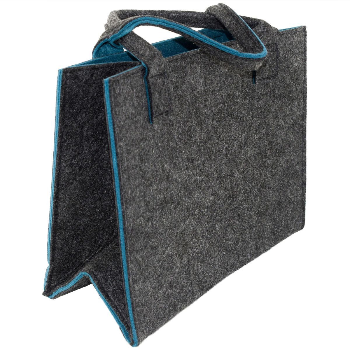 Marabellas Shop Tragetasche Filz Tragetasche ca.35 x 20 x 28cm Einkauftasche mit Farbkontrast, faltbar