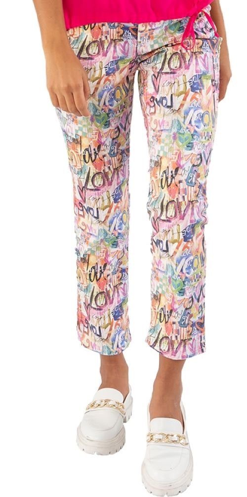7/8-Jeans Mellina2-688W, mit angesagten Graffiti-Druck im 5 Pocket Style