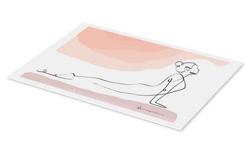 Posterlounge Forex-Bild Yoga In Art, Kobra Pose (Bhujangasana), Fitnessraum Minimalistisch Grafikdesign
