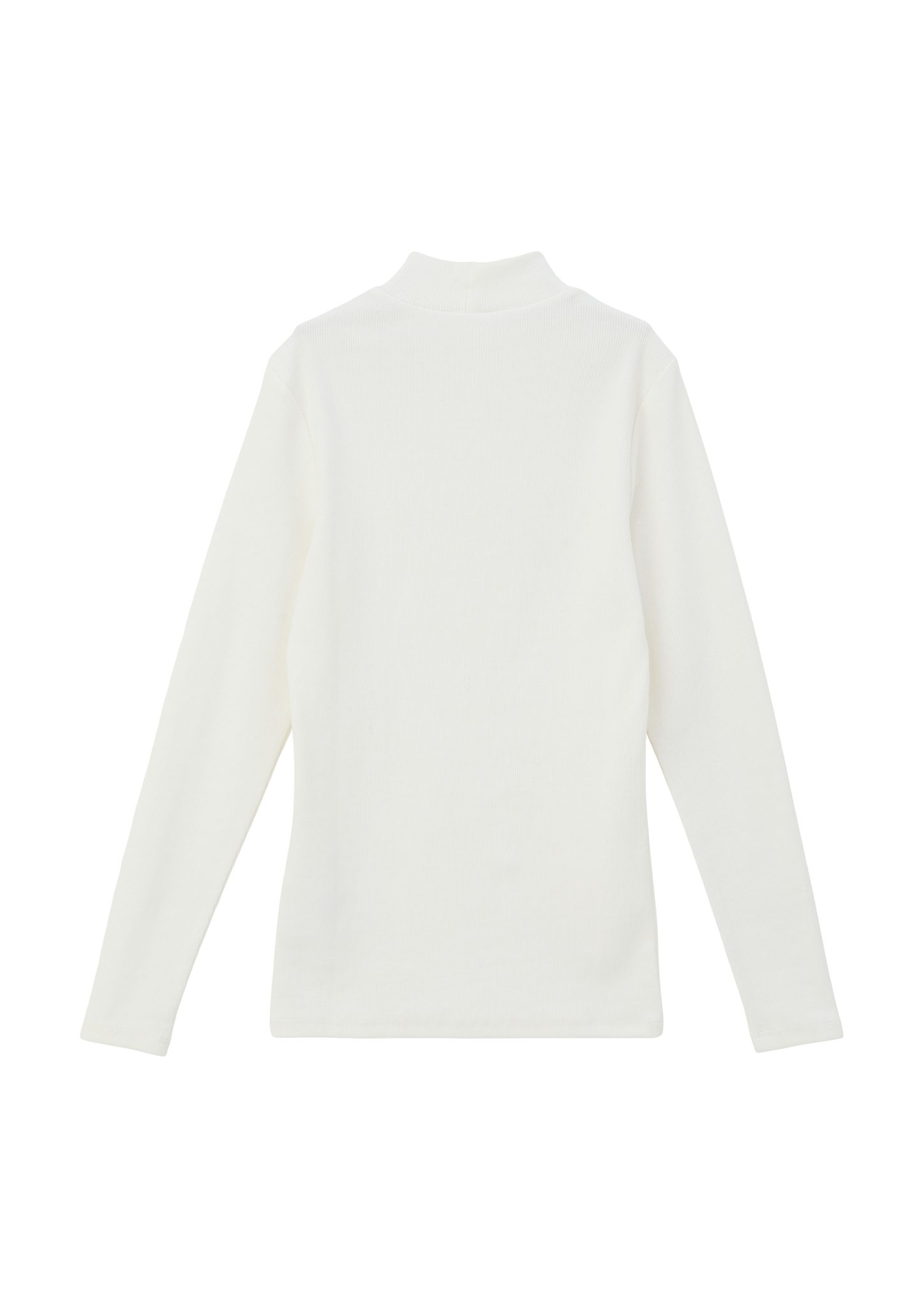 s.Oliver Langarmshirt Longsleeve mit ecru Rippstruktur