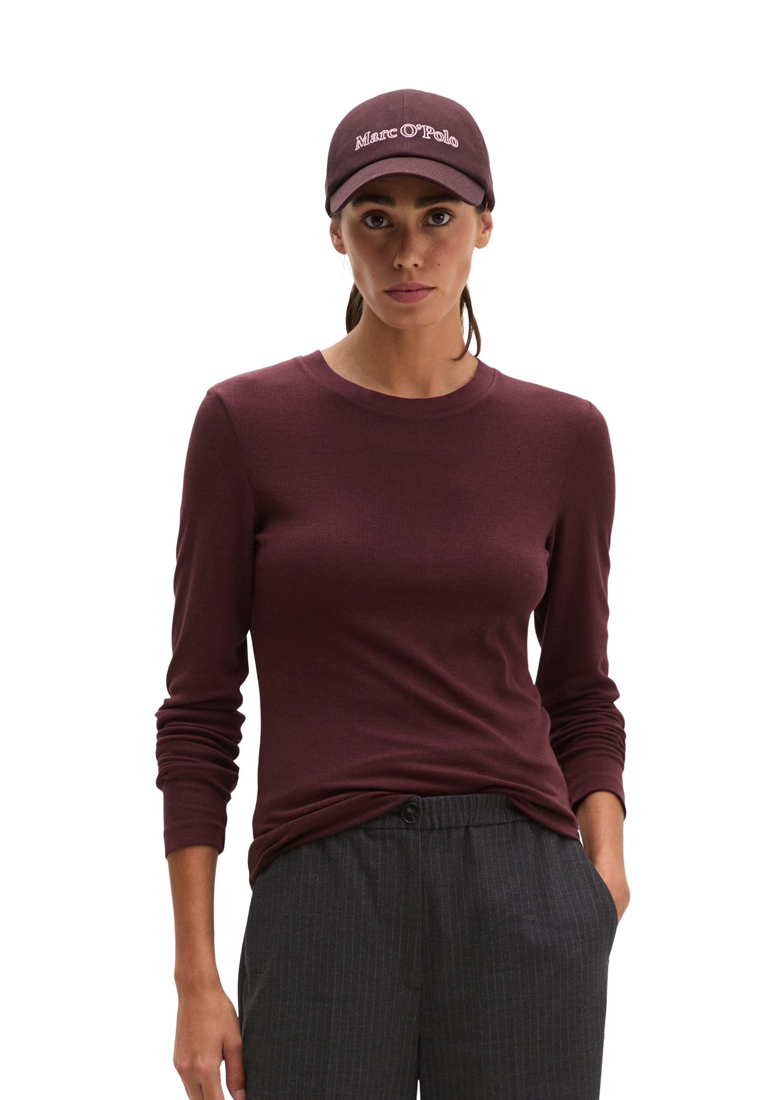 Marc O'Polo Langarmshirt aus Lyocell-Bio-Baumwoll-Stretchjersey