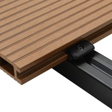 Teppichboden WPC Hohlkammer Terrassendielen mit Zubehör 35 m² 4 m Teak, vidaXL, Höhe: 2.5 mm