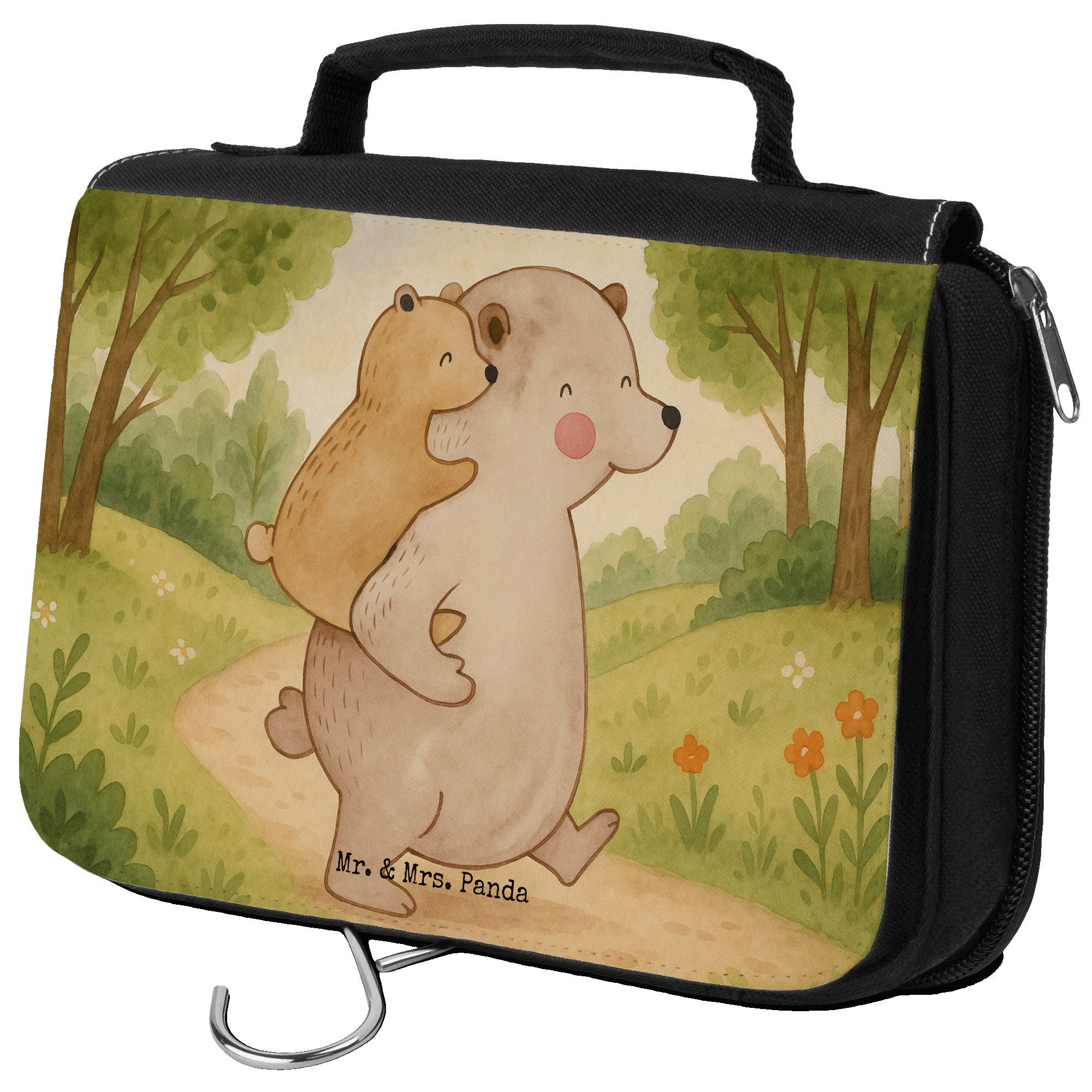 Kulturbeutel Papa Bär Design, Waschbeutel, Weiß, Kulturbeutel, Kosmetiktasche, Geb