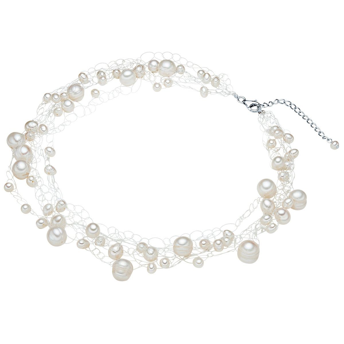 Süßwasser-Zuchtperlen Perlenkette Pearls aus silber, Valero