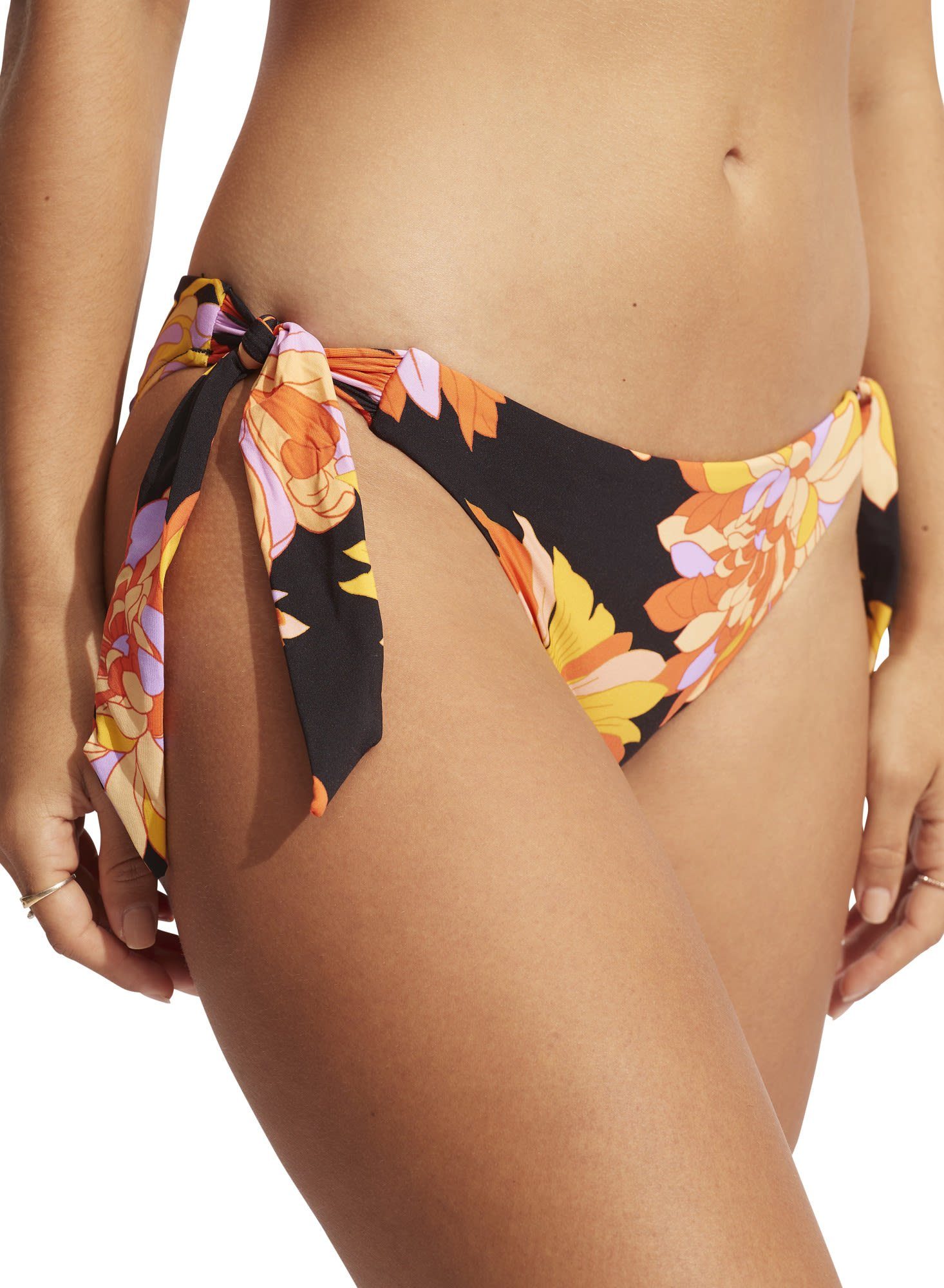 W Damen Bügel-Bikini Seafolly Tie-side Pant Black Seafolly Springs Palm