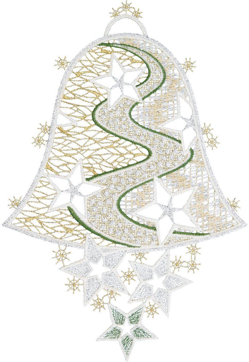 W. Reuter & Sohn - Plauener Spitze® Fensterbild Glocke, Made in Germany