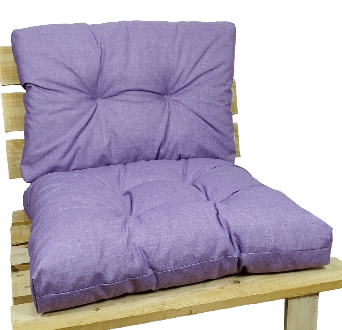Sitzkissen Kissen / Polster für PE - Rattanmöbel, Set Sitz + Rücken Violett