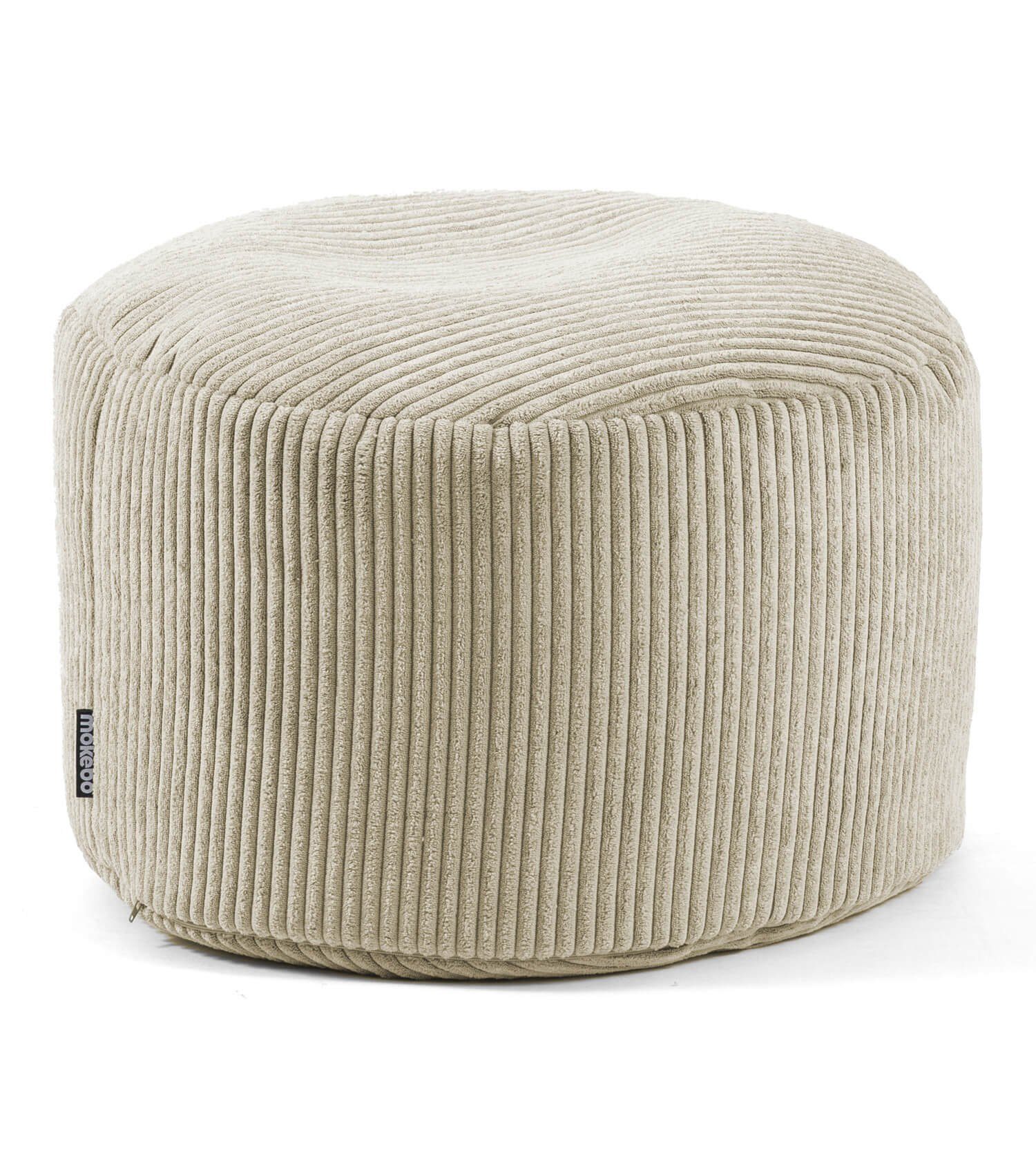 mokebo Pouf Der faule Lenz (aus Cordstoff), Sitzhocker, Bodenkissen, Fußhocker, Hocker, Sitzkissen in Beige