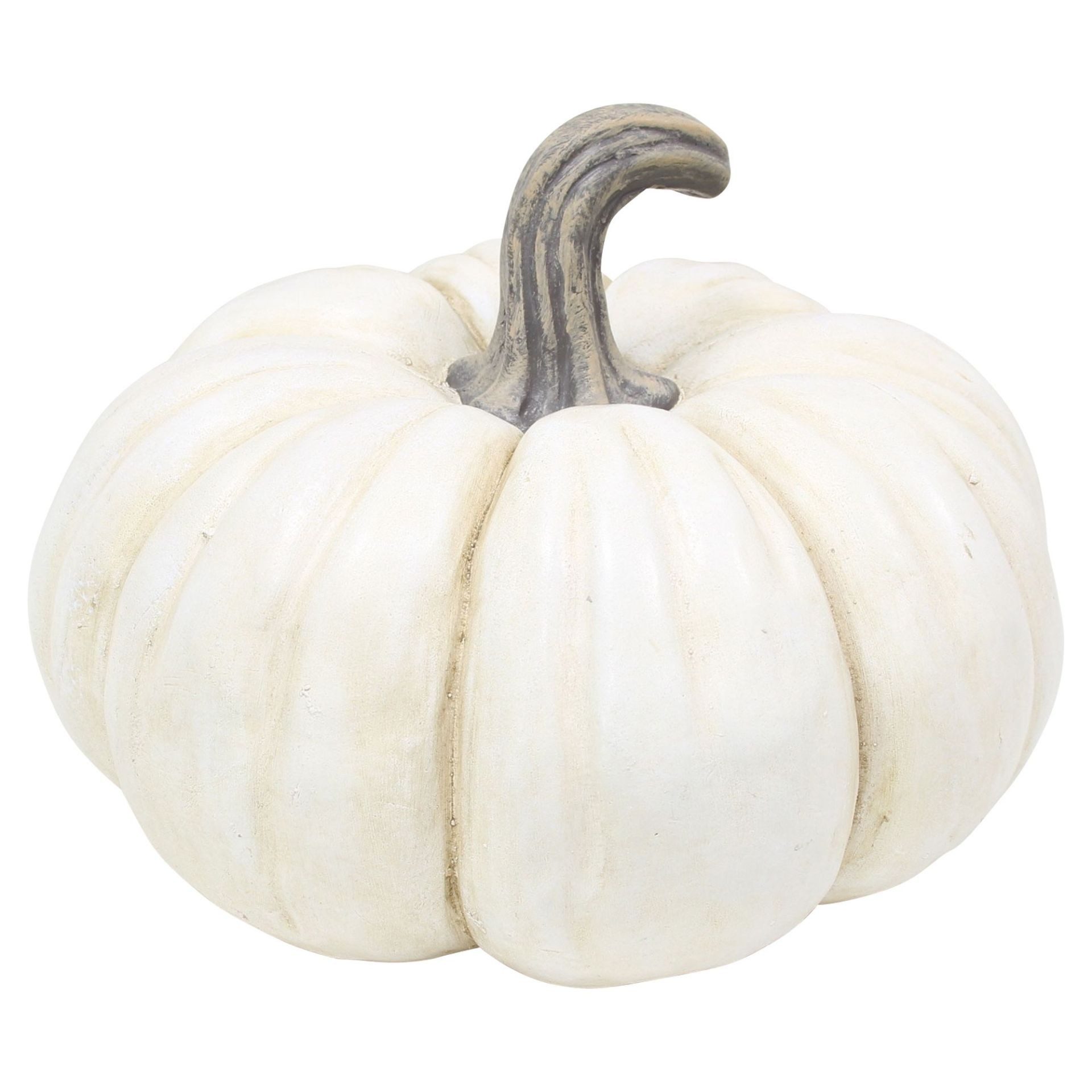 Home-trends24.de Dekofigur Kürbis weiß Herbst Deko Tischdeko Fensterdeko Halloween Ø 29 cm (1 St)