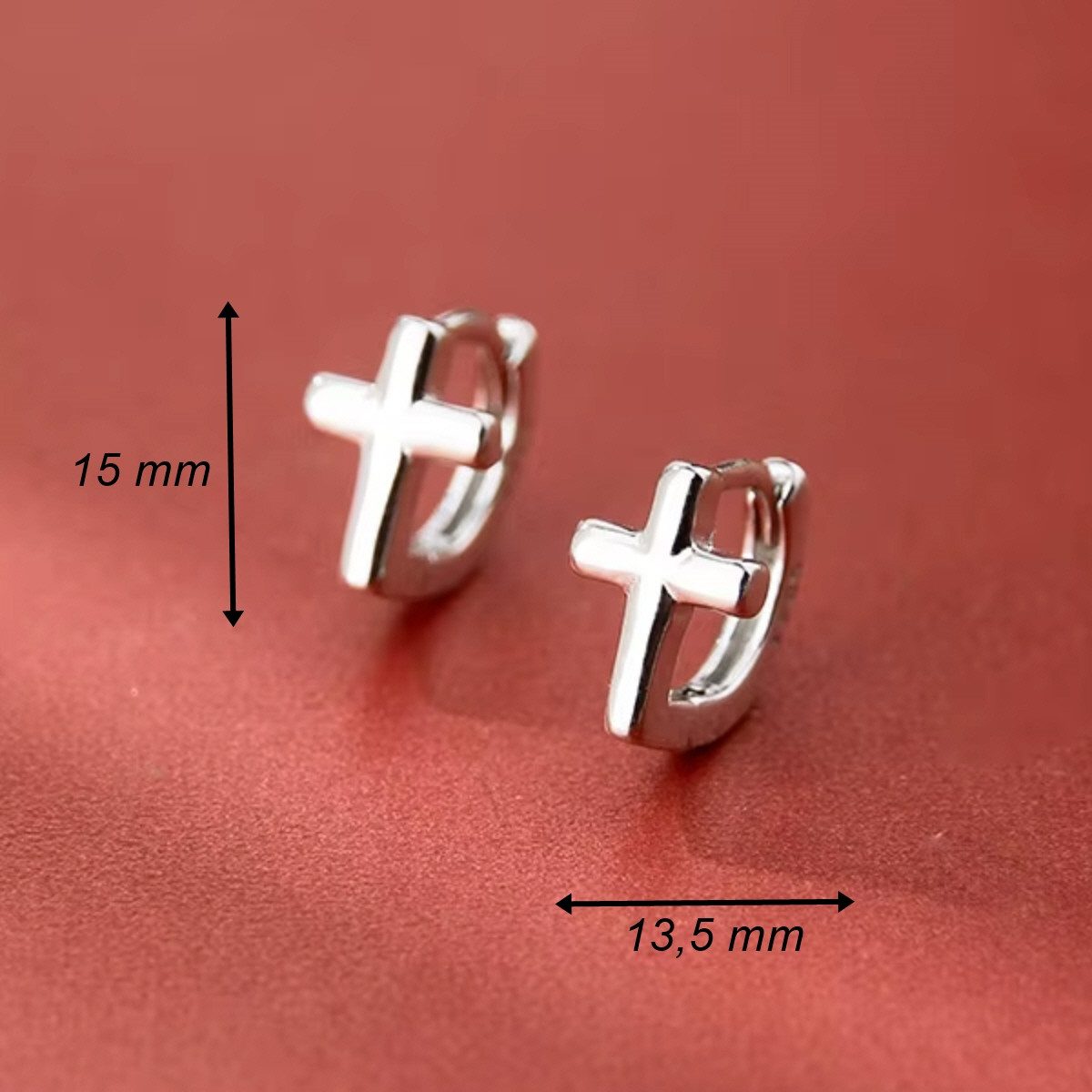 ELLAWIL Paar Creolen Ohrschmuck Damenohrringe Kreuz Creole Ohrcreolen Kreuz günstig online kaufen