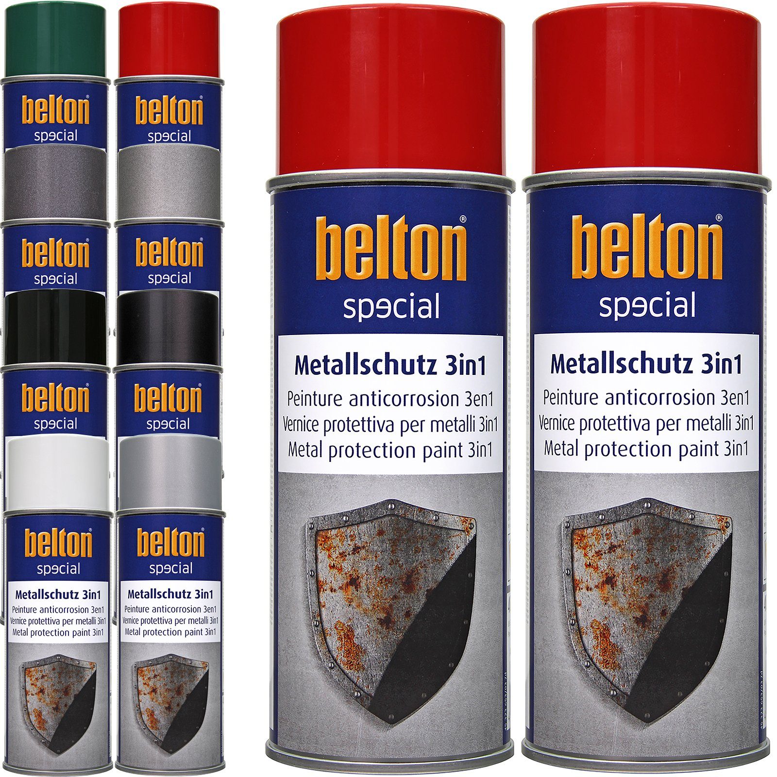 belton Metallschutzlack 2 x Anti-Korrosion Wahl Feuerrot 400 ml Farbe Rostschutzlack, nach 3in1 Schutzlack