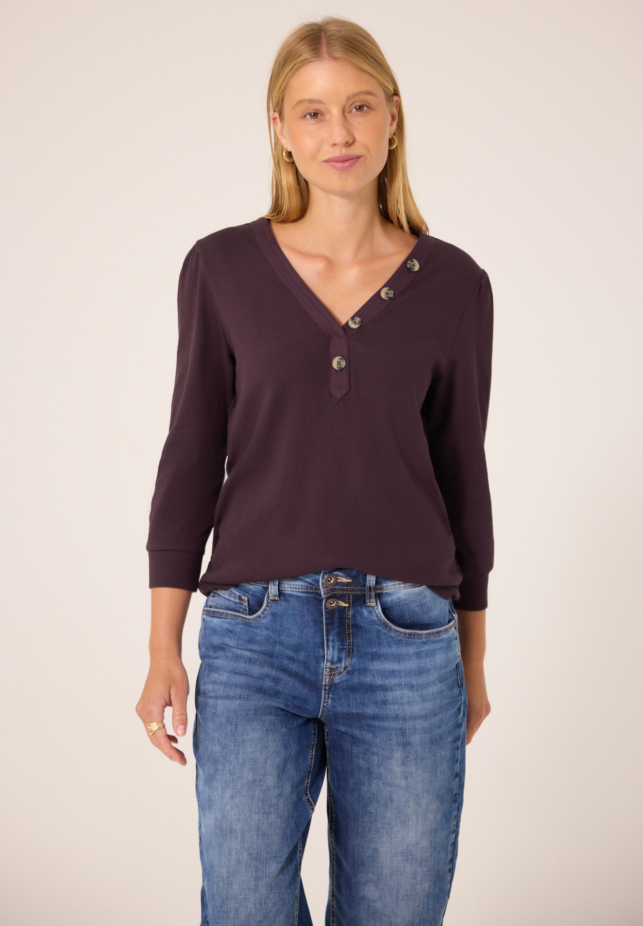 STREET ONE STUDIO 3/4-Arm-Shirt mit Knopfleiste