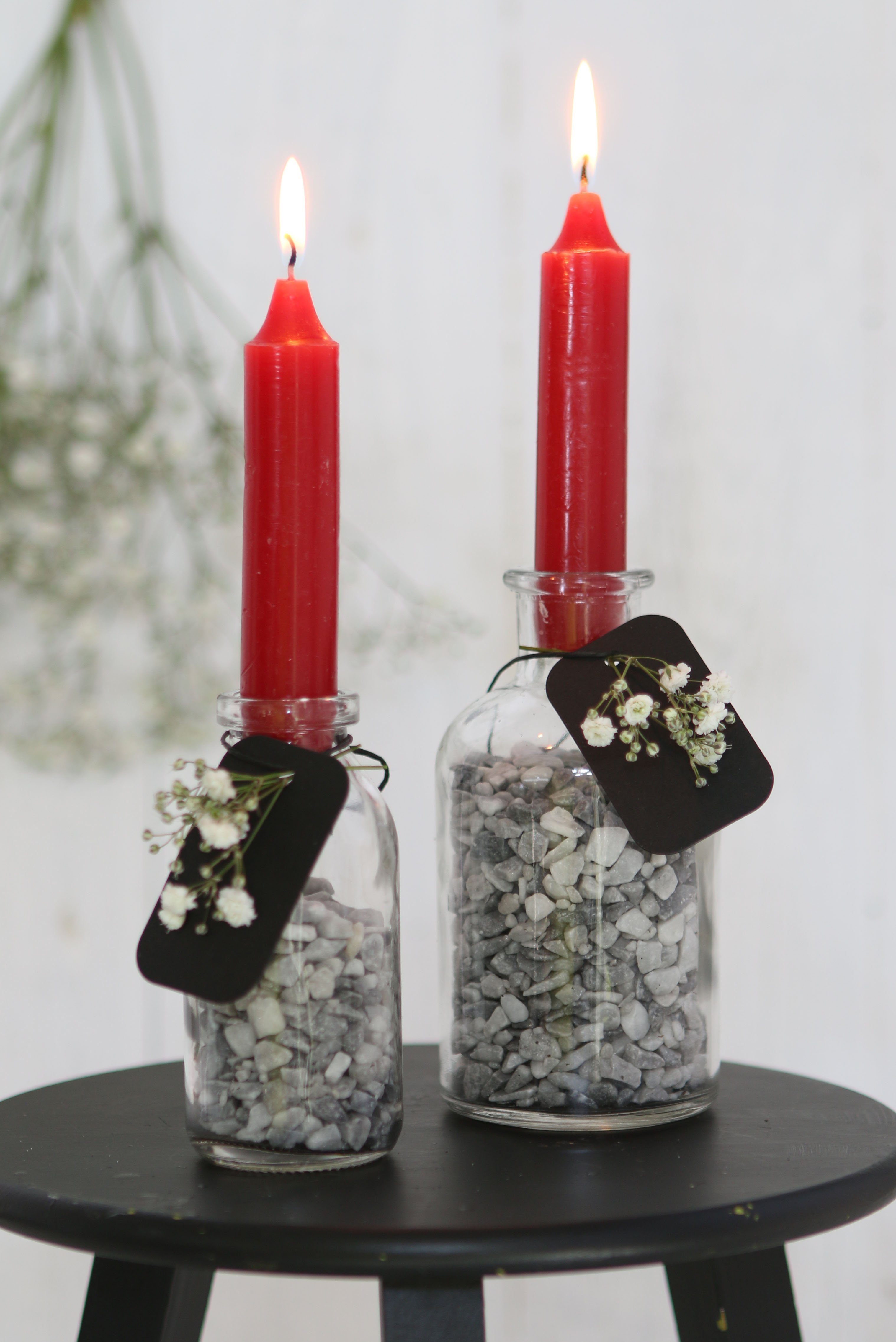 Annastore Spitzkerze 7-tlg. Set Kerzen H 11 cm - Stabkerzen für Flaschen und Vasen