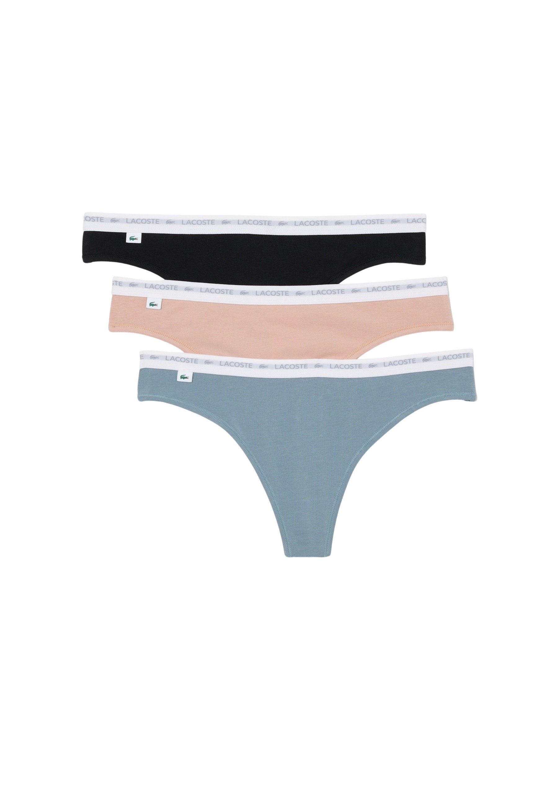 Lacoste Tanga Unterhose Damen-Strings 3er Pack (3-St)