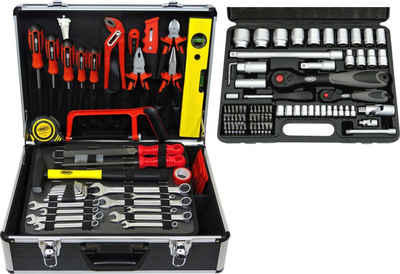 FAMEX Werkzeugset 744-48, 159-teilig, Werkzeugkoffer mit Werkzeug