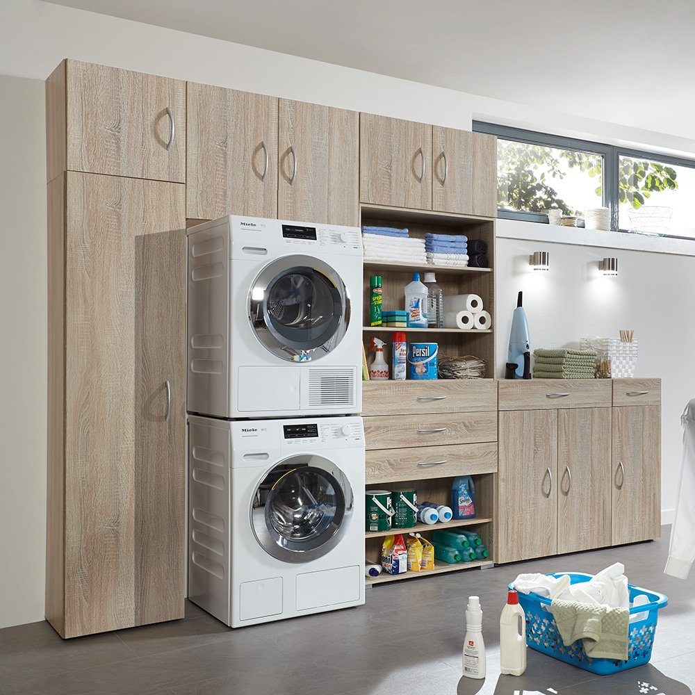 Lomadox Aufsatzschrank MIAMI-43 Eiche, 2 Türen, ca. 70/40/54 cm