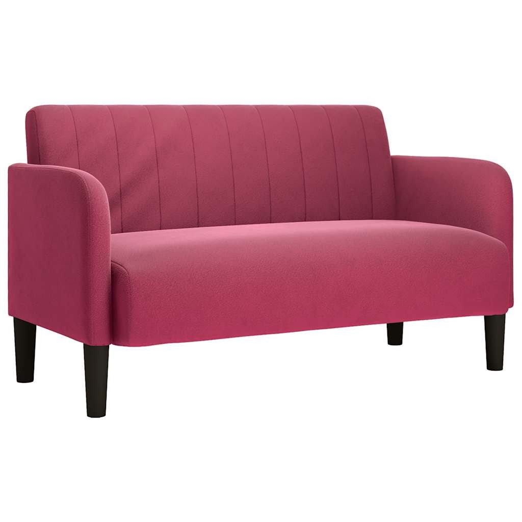 vidaXL Sofa Zweisitzer-Sofa Weinrot 109 cm Samt, 1 Teile günstig online kaufen