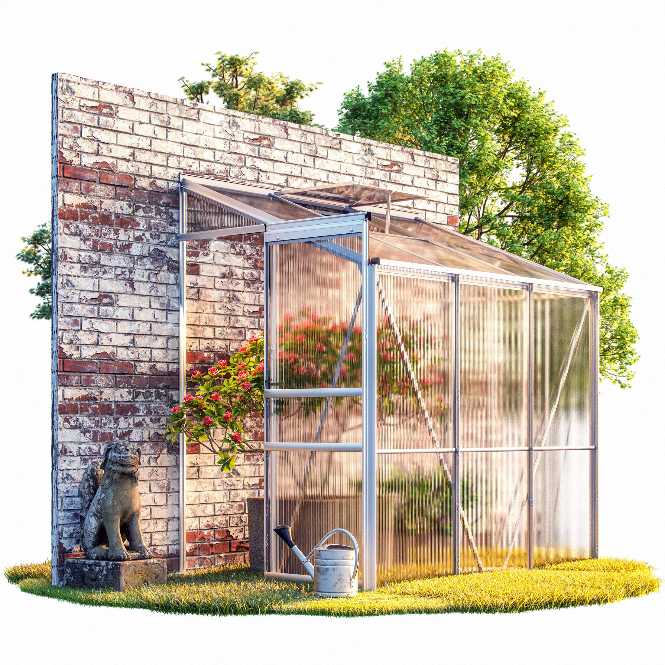 Gardebruk Gewächshaus, Beistell Aluminium 3,8m³ 190x130cm Treibhaus Gartenhaus Frühbeet