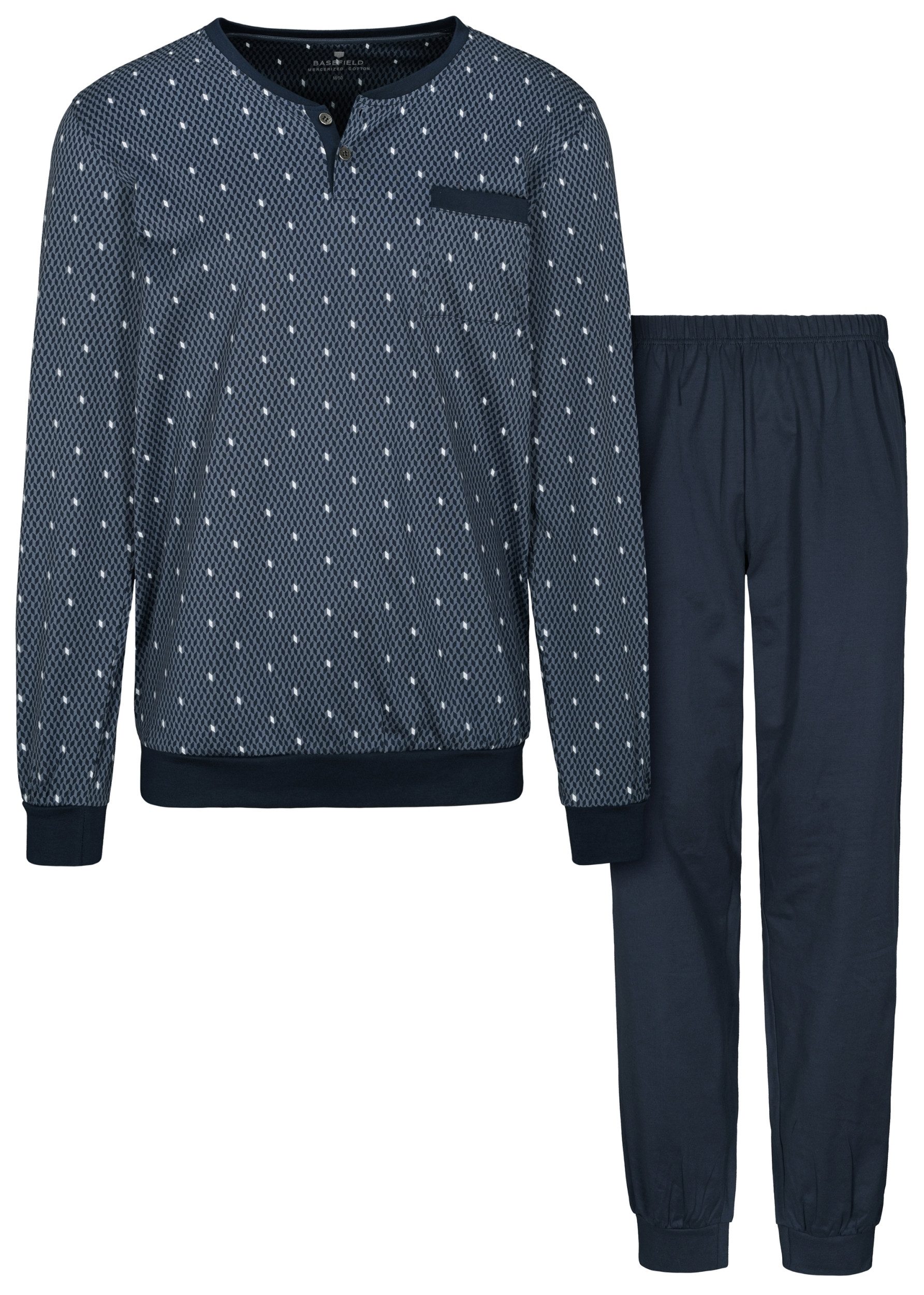 BASEFIELD Schlafanzug He.-Pyjama Merzerisiert