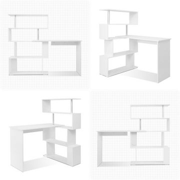 Mondeer Eckschreibtisch Schreibtisch, drehbarer Computertisch, mit Regal