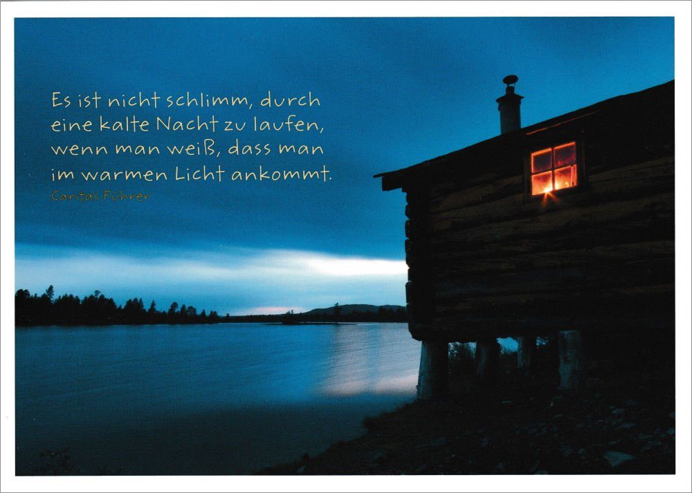 Postkarte "Es ist nicht Nacht laufen," eine schlimm, durch zu kalte