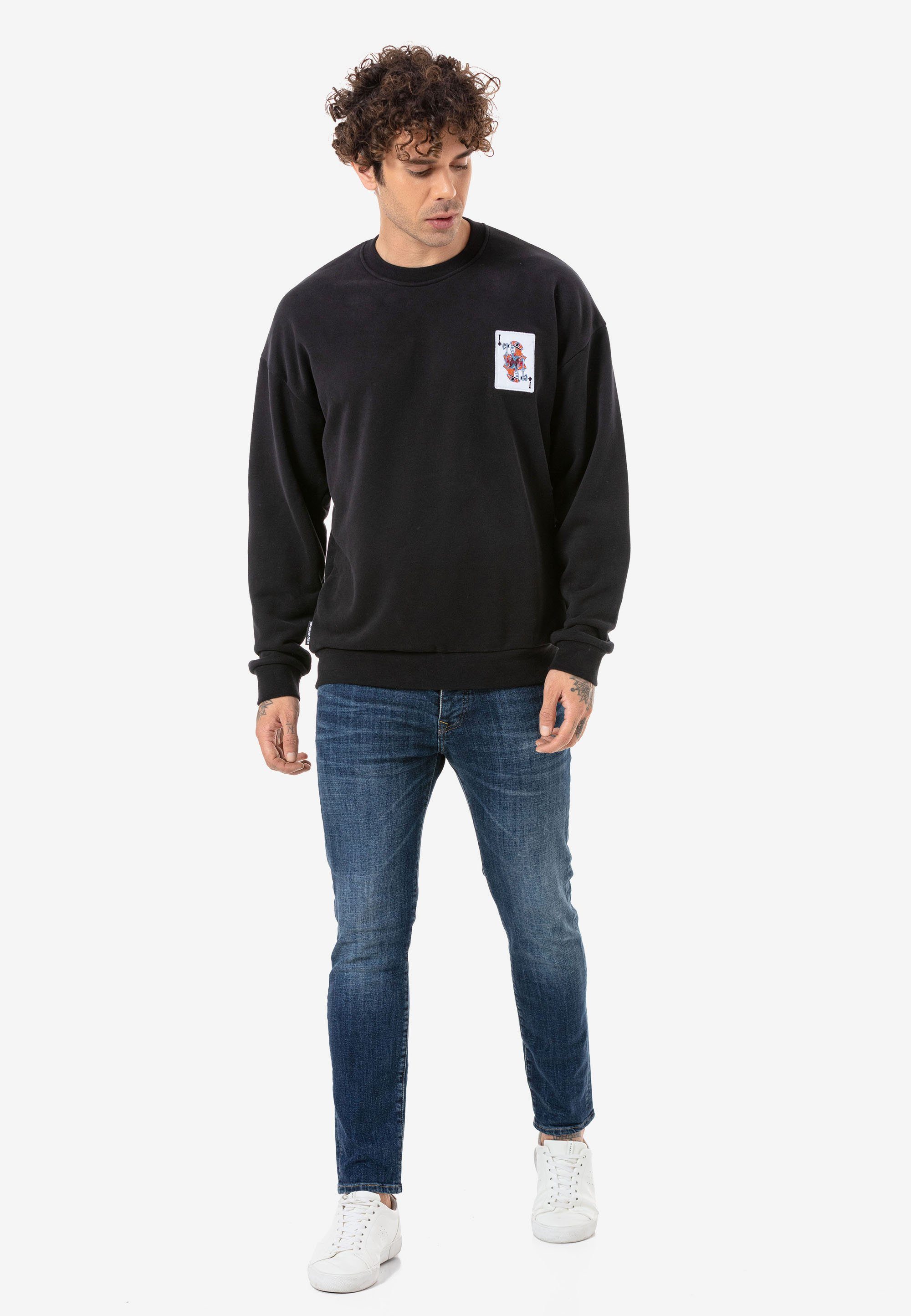 RedBridge Sweatshirt Eastleigh mit trendigem Rückenprint schwarz