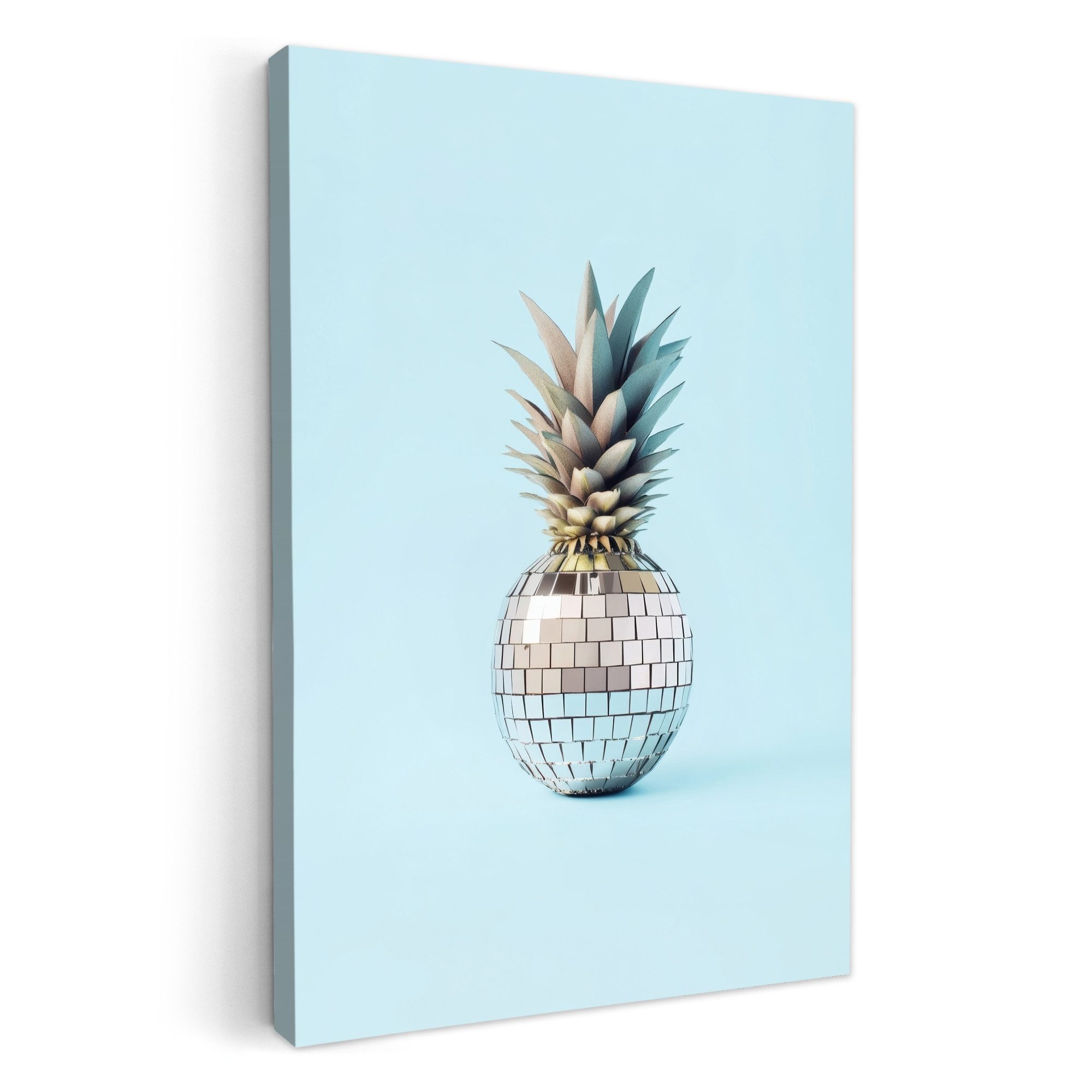 OneMillionCanvasses® Leinwandbild Blau - Ananas - günstig online kaufen