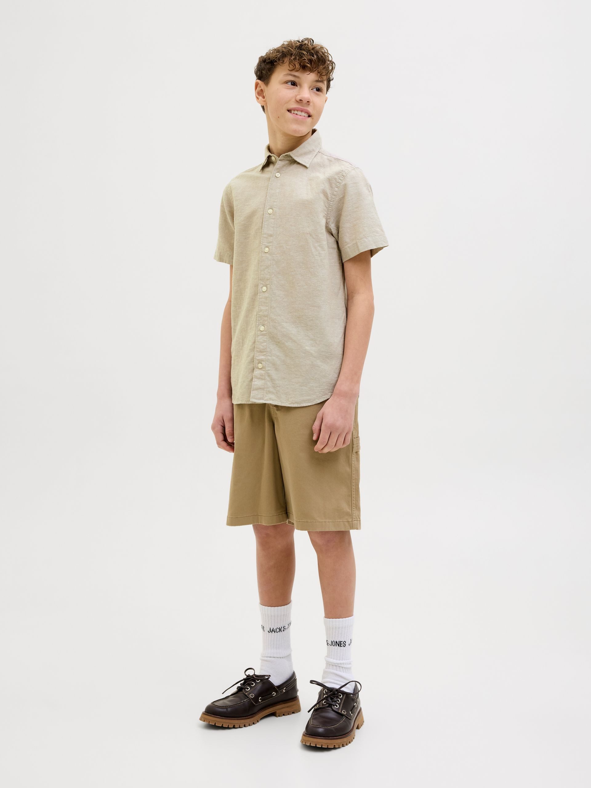 Jack & Jones Junior Kurzarmhemd JJBREEZE LINEN BLEND SHIRT S/S SN JNR