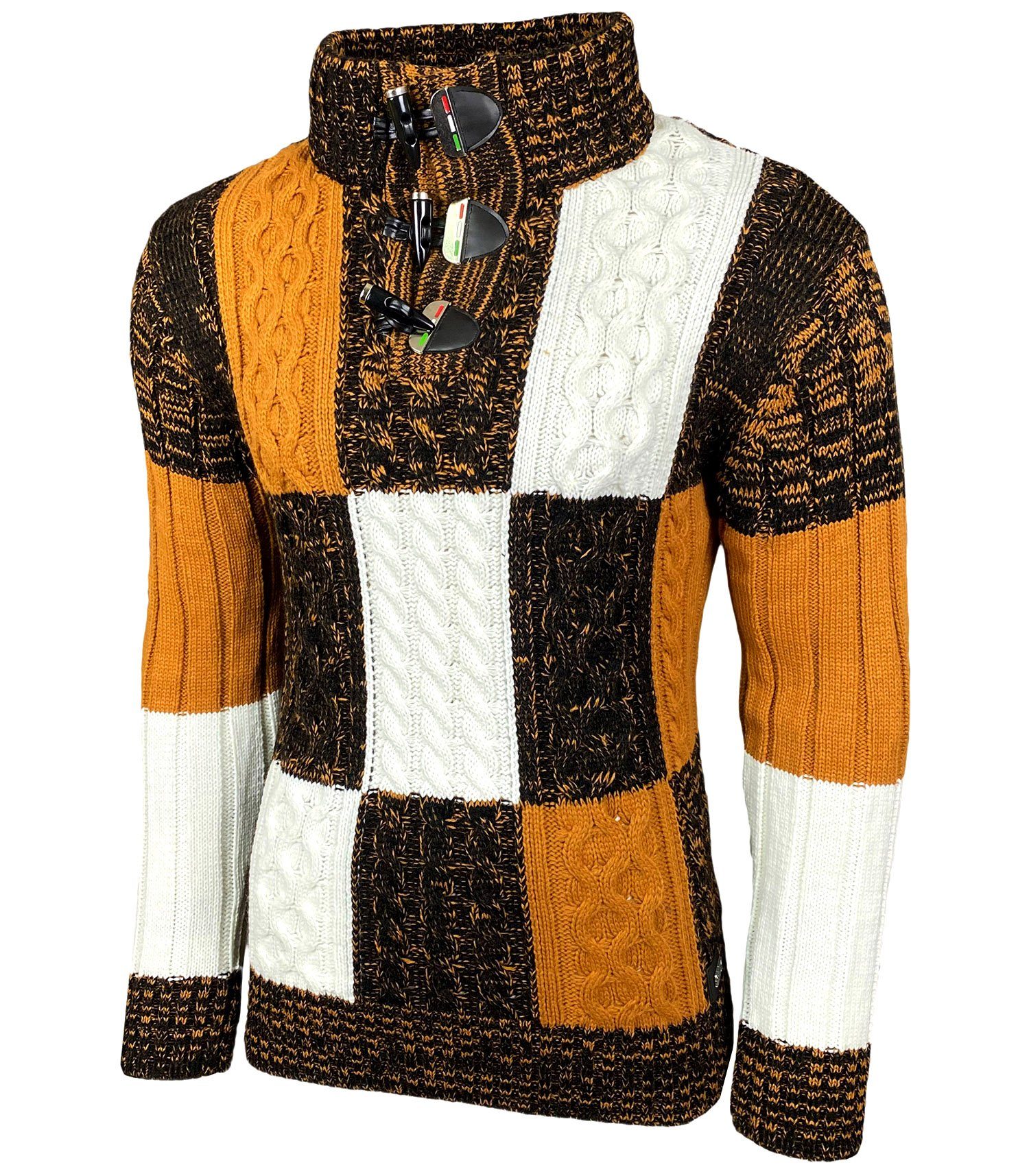 Baxboy Вязаные свитера Baxboy Herren Grobstrick Пуловеры Stehkragen Pulli B-51112